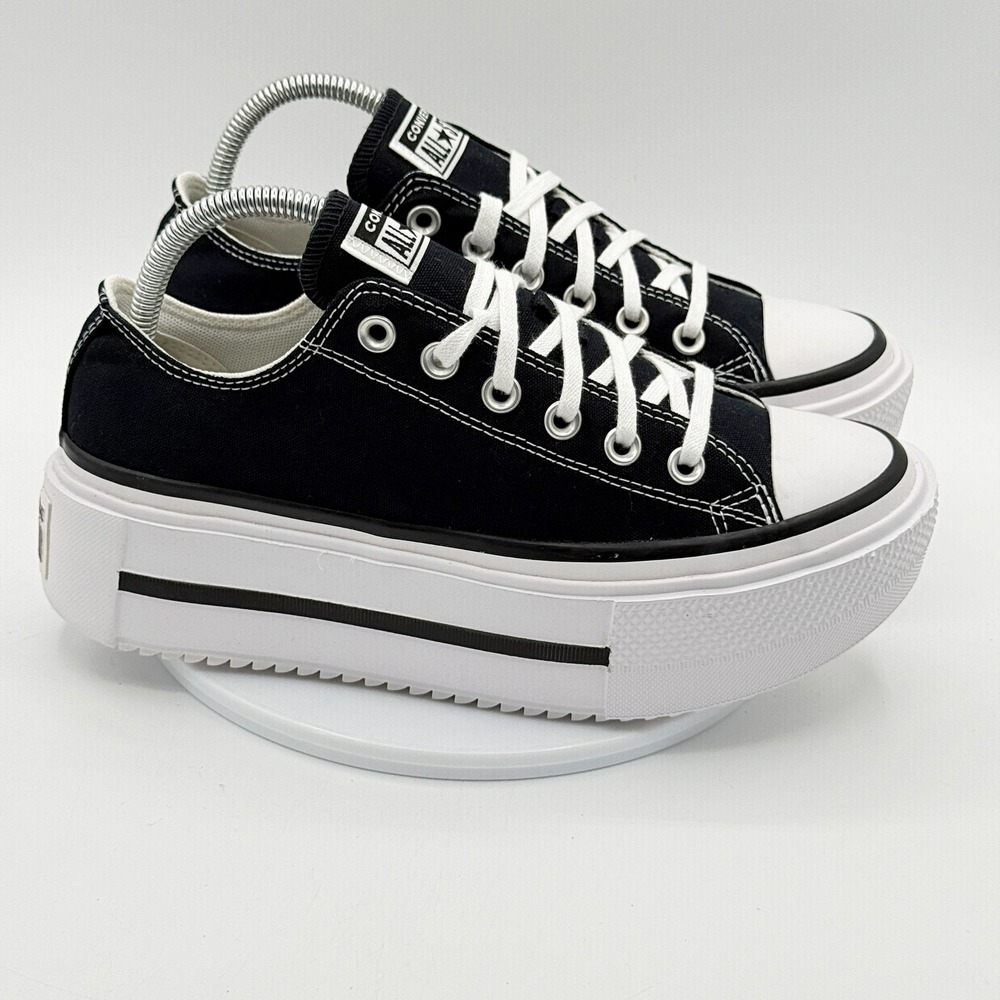 Converse CTAS Lift Double Stack OX / Size 8 Women / Black White A15490C